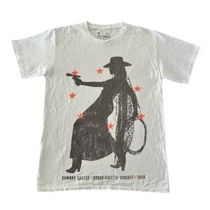 Beyonce Most Wanted Tee M White Cowboy Carter Tour 2025 Merch‎ NEW *flaw